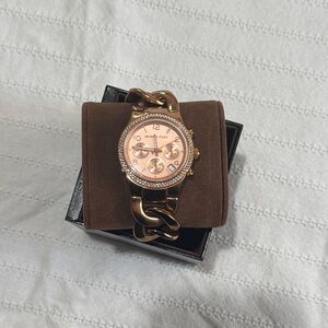 Michael Kors Rose Gold and Brown Chain Watch MK 3247